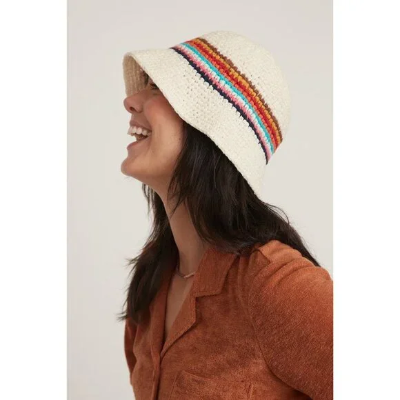 NWT Marine Layer Crochet Bucket Hat in Multi Stripe MSRP$75 - Picture 6 of 15